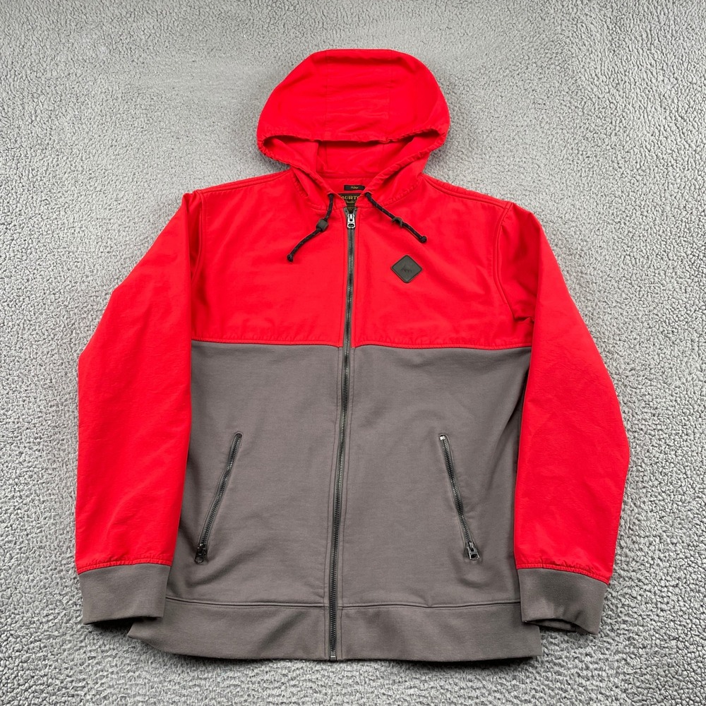 Burton Hoodie Mens Large Red Ravine Hoodie Full Zip Colorblock DryRide Technical